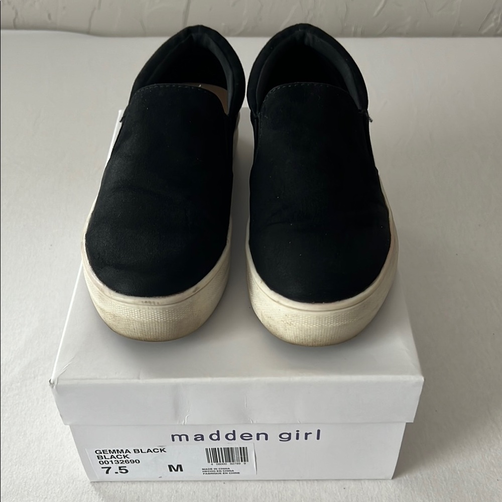 Madden Girl Black Canvas Slip-Ons
